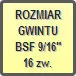 Piktogram - Rozmiar gwintu: BSF 9/16" 16zw.